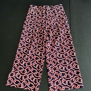 Anthropologie (sz30) Maeve Navy and Red Patterned Cropped Pants